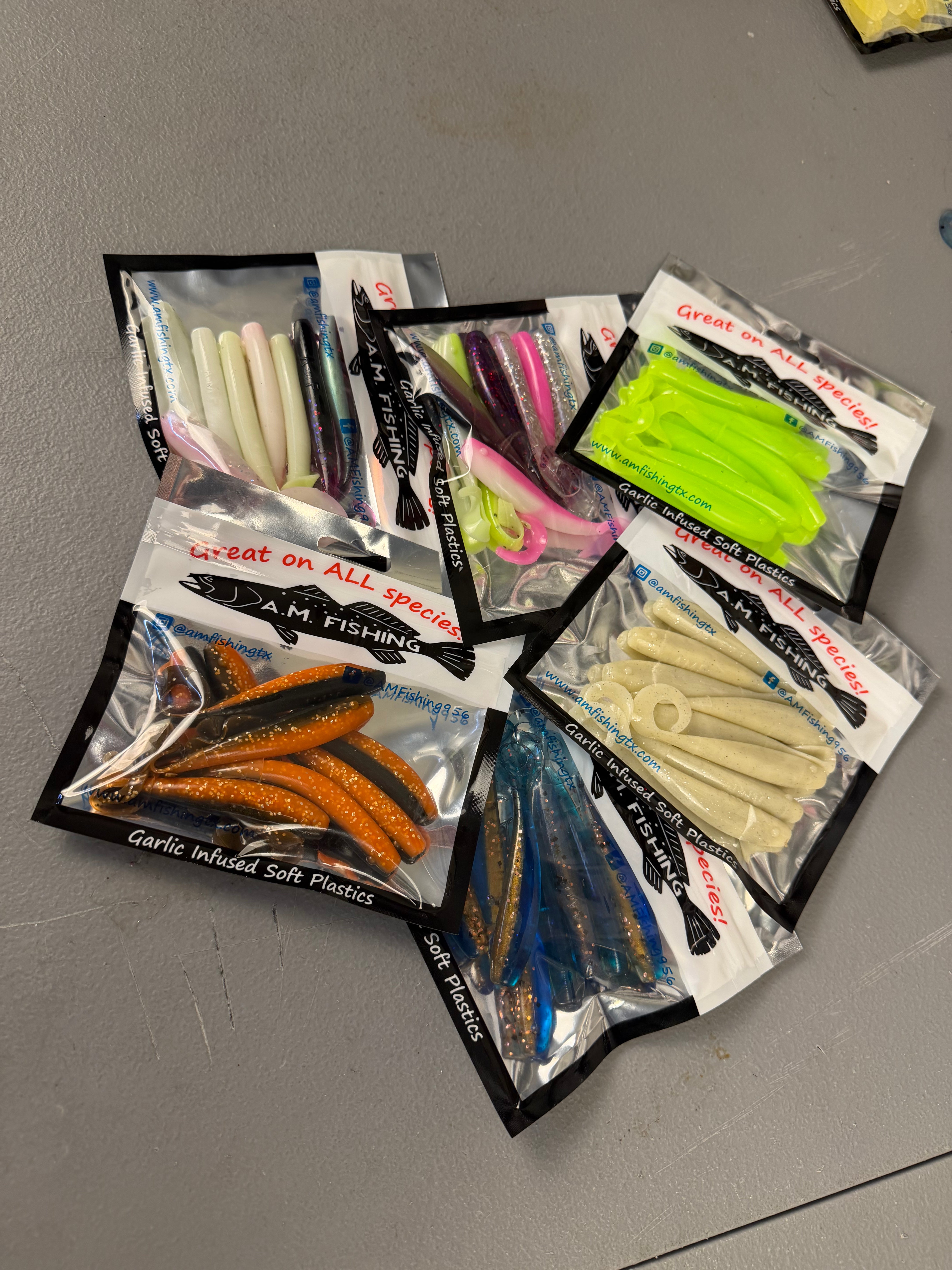 6 Full Packs Of 4" Lures For Just 20 Bucks!